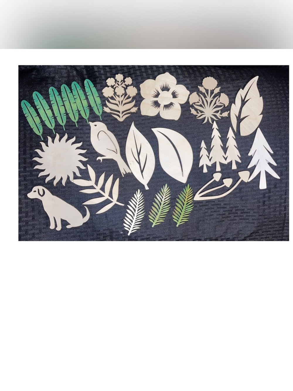 Wooden Nature Cutouts - Green and Natural Decorative Shapes